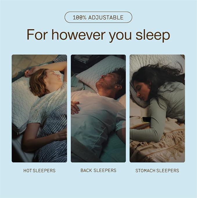 Coop Home Goods Eden Cool Adjustable Pillow, King Size - Adjustable Memory Foam with Gel Infusion - Soft Breathable Lulltra Fabric - Ideal for All Sleepers - Eco-Friendly CertiPUR-US Certified