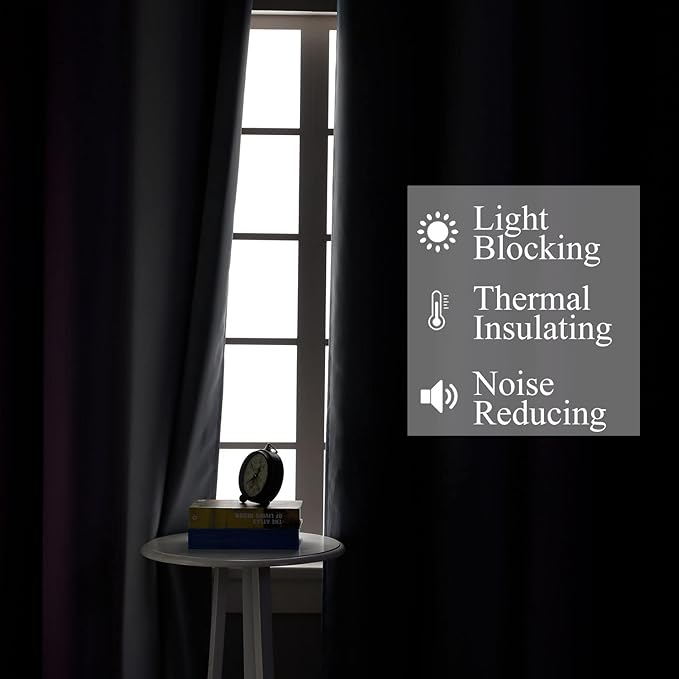 Ombre Purple and Gray Blackout Curtains 63 Inch Length 2 panels, Full Room Darkening Grommet Thermal Insulated Gradient Drapes for Girls Room, Full Light Blocking Curtains for Bedroom, 42x63 Inch