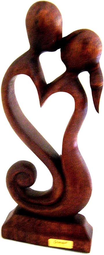 OMA Kiss Statue Forever Love Passion Abstract Art Wood Sculpture - XLARGE SIZE - 16" Collectors Quality BRAND