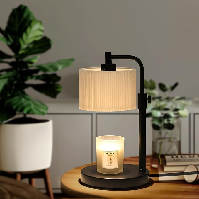 Candle Warmer Lamp with Timer, Candle Wax Warmer Adjustable Height Candle Lamp Warmer for Jar Candles, House Warming Gifts Home Decor Gifts for Women (Black-Upgrade)