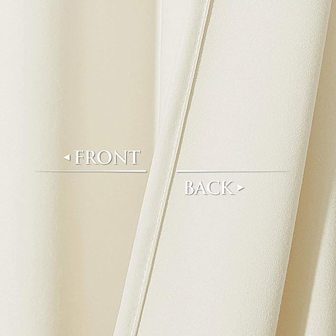 StangH Ivory White Velvet Curtains - 90 inches Long Nursery Bedroom Window Drapes Privacy Light Dimming Home Decor for Sliding Door Living Room, W52 x L90, 2 Panels