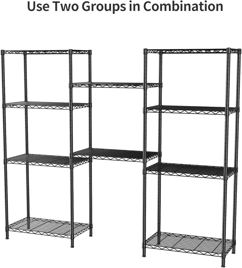 SINGAYE 5 Tier Storage Shelves Wire Shelving Unit Shelve Metal Kitchen Laundry Room Organization Home Pantry Closet Bathroom Organizers Garage Rack Estantes para Cocina 14" D x 24" W x 59.5" H Black