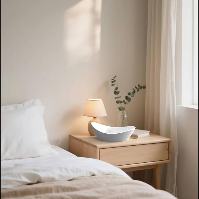 Concrete Fruit Bowl for Kitchen Counter – Large Decorative Bowls for Kitchen Decor, Dining Table, and Home Decor, Modern Centerpiece for Keys, Fruit, Candy, or Table Decor (White, 10.6")