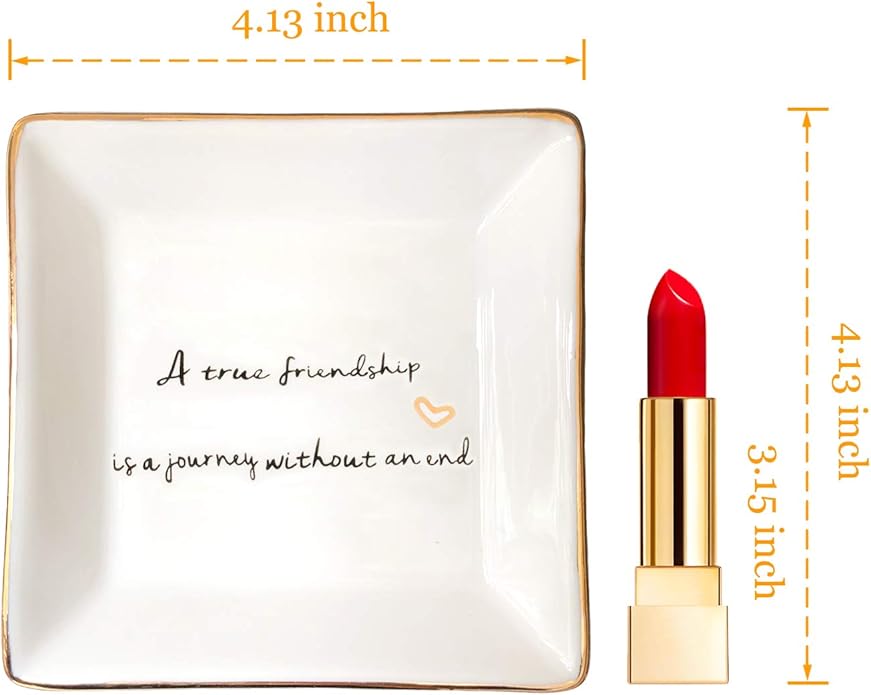 HOME SMILE Ceramic Ring Dish Jewelry Tray for Mom Sister Friends