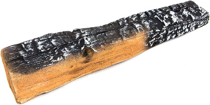 Barton 10-Pieces Ceramic Logs Set Gas Vented Fireplace Realistic Fire Log Stackable Logs Fire Place Fire Pit Insert Fireplace (10pcs) Wood Logs