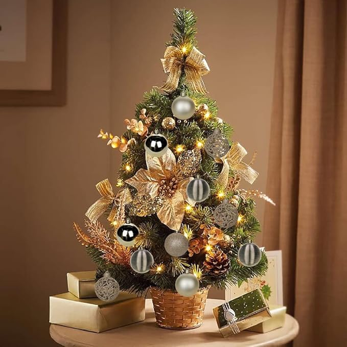 30PCS 2.36" Christmas Ball Ornaments Shatterproof Champagne Christmas Tree Decorations Xmas Tree Balls Halloween Ornaments Décor