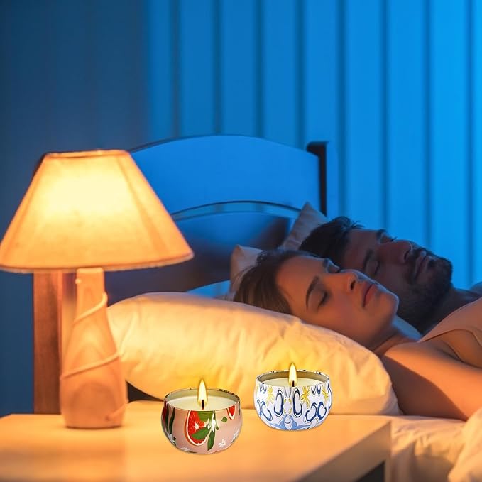 2 Pack Home Scented Candle, Grapefruit and Pine Scented Candles Ladies Gift Set, Soy Wax, Long Burning and Tin Candles, Birthday, Mother's Day, Anniversary.