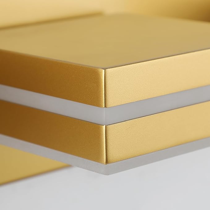 SineRise LED Modern Bathroom Vanity Light Fixtures (6-Light, 48-Inch), Matte Gold Modern Acrylic Bathroom Wall Lighting Fixtures Over Mirror (Cool White 6000K)