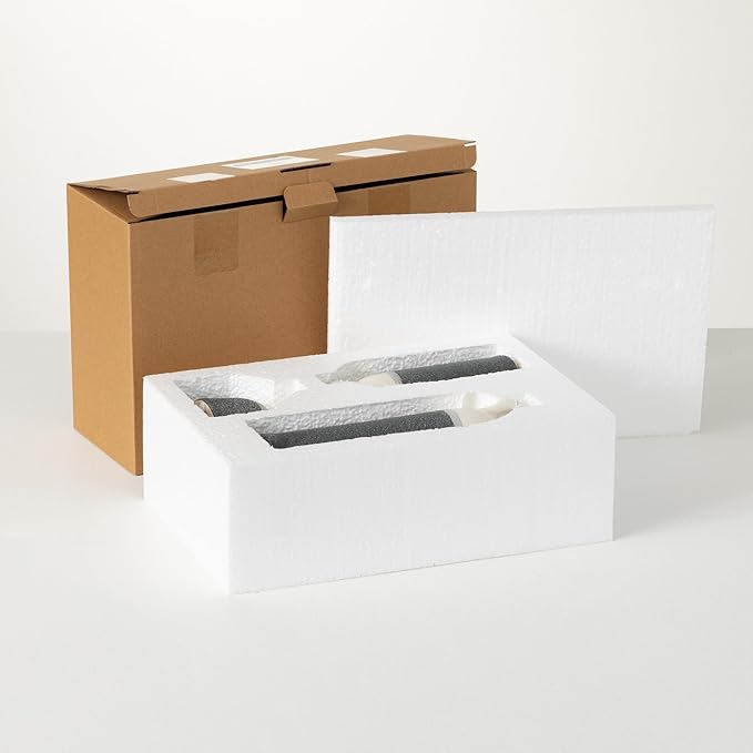 Sullivans Jug Vase Set, Two Tone White and Grey Texture Farmhouse Decor for Your Kitchen, Bedroom, Office, Living Room, & Bathroom, Coffee Table Decor, Aesthetic Centerpiece Decorations (CM2945)