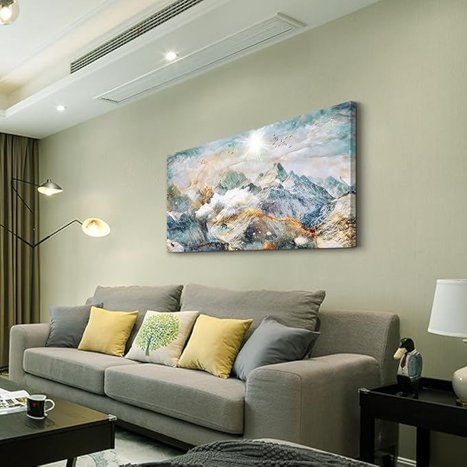 Wapluam Large Canvas Wall Art For Living Room Office Wall Decor Abstract Wall Decor For Bedroom Mountain Landscape Wall Painting Framed Pictures Decor Artwork Farmhouse Home Decorations 30"X60"