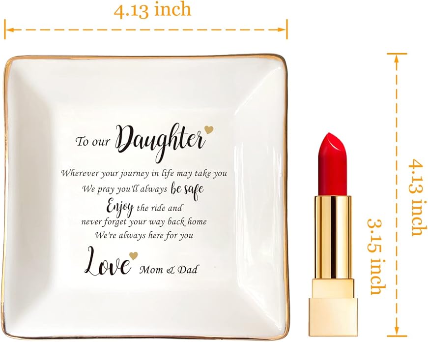 HOME SMILE Ceramic Ring Dish Jewelry Tray for Mom Sister Friends