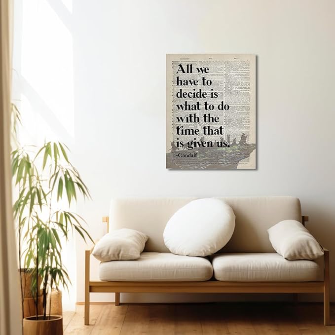 LOTR Gifts, LOTR Poster, Gift for LOTR Decor, All We Have to Decide is What to Do With The Time That is Given Us - Gandalf, LOTR Merch, LOTR Birthday Decor, Lord of the Rings Poster 14x17 inch