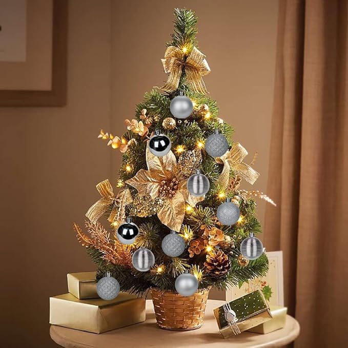 30PCS 2" Christmas Ball Ornaments Shatterproof Gold Christmas Tree Decorations Xmas Tree Balls Halloween Ornaments Décor