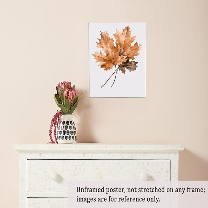 Maple Leaves Canvas Print Posters Watercolor Autumn Leaf Wall Art Poster Fall Rustic Autumn Art Halloween Wall Art Fall Home Decor 20x30 Unframed