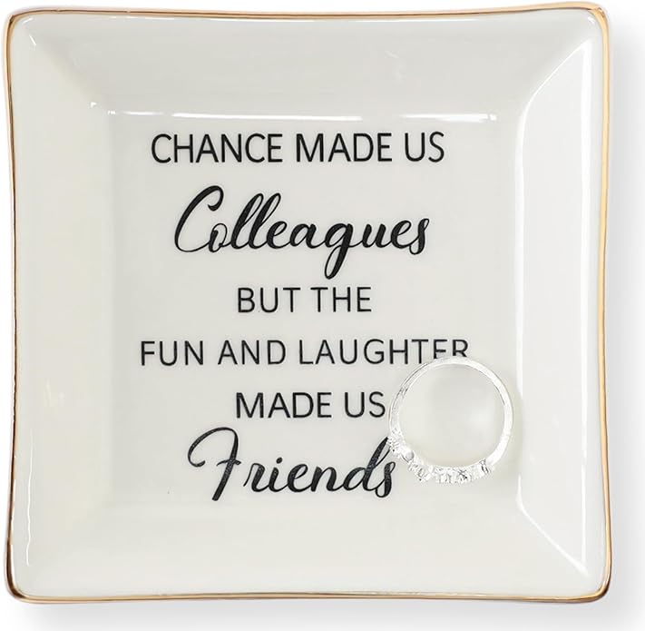 HOME SMILE Ceramic Ring Dish Jewelry Tray for Mom Sister Friends