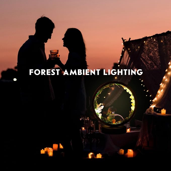Runyangshi Forest Style Natural Citrine Night Light Healing Crystal USB Port 3 Colours Dimming Mode Lamp Suitable Night Lamp for Bedroom Home Decor Gift