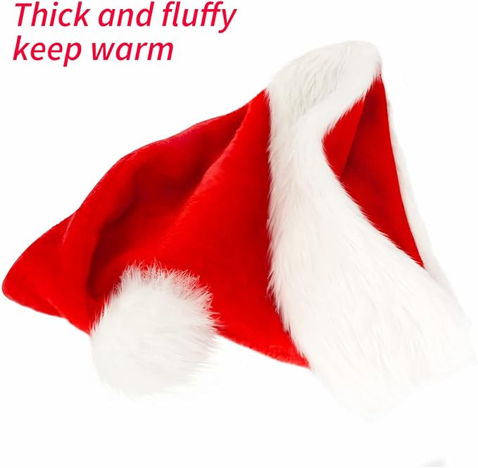 BOSONER Santa Hat: Christmas Hat Adult - Santa Hat for Women and Men - Led Santa Hat