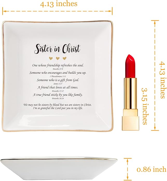 HOME SMILE Ceramic Ring Dish Jewelry Tray for Mom Sister Friends