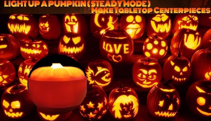 Halloween Pumpkin Lights with Timer Remote, Battery Operated RGB Pumpkin Lights Flickering Flameless LED Candles Halloween Decor Jack-O-Lantern Decorations
