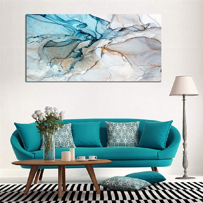 DZL Art A73874 Framed Wall Art Colorful Abstract Painting Background Canvas Wall Art Print Painting for Wall Decor Home Decor