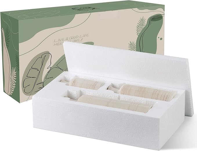 CwlwGO- Ceramic Rustic Vase 3 Piece Set,Small vase for Country Home Decoration,Modern Farmhouse Decor, Living Room Table Decoration, Bookcase, Fireplace and Entrance Decorations.(White)