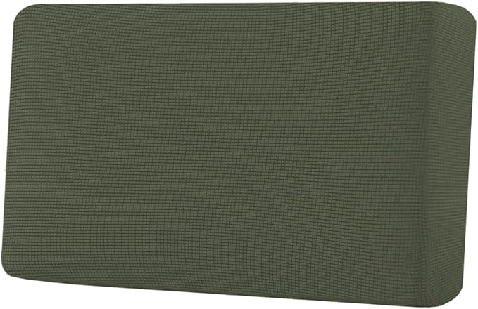 H.VERSAILTEX Super Stretch Individual Seat Cushion Covers Sofa Covers Couch Cushion Covers Slipcover Sets Thick Jacquard Textured Twill Fabric (1 Piece Loveseat Cushion Cover, Olive)