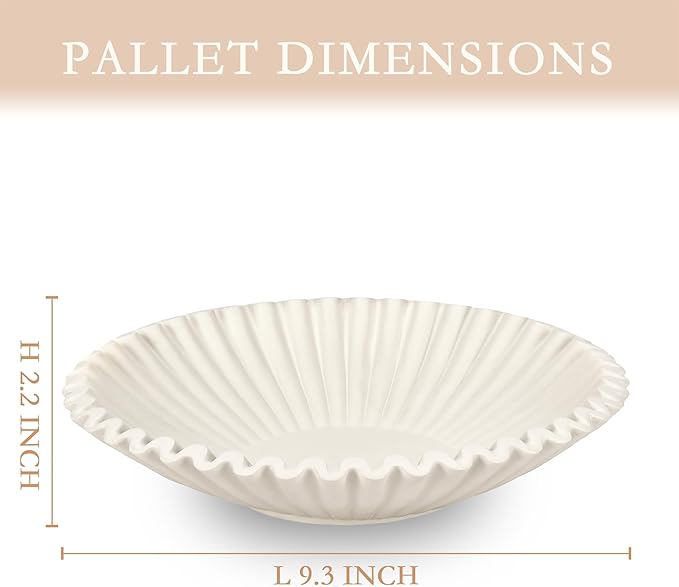 Elegant White Decorative Bowls for Home Decor, Modern Accent Pieces, Living Room, Dining Room, Table Centerpiece (White)