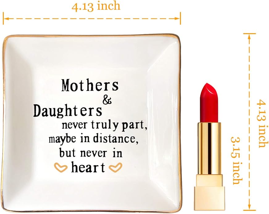 HOME SMILE Ceramic Ring Dish Jewelry Tray for Mom Sister Friends