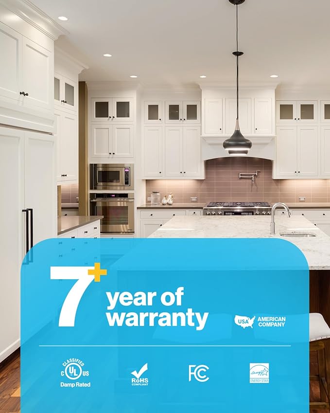 Sunco 6 Pack 3 Inch Recessed LED Lights, Ultra Thin Ceiling Lighting, 500 LM, 8W (50W Equivalent), Selectable 2700K/3000K/4000K/5000K/6000K, Dimmable, Wafer Thin, Canless with Junction Box