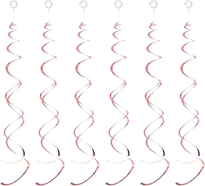 30 Pieces Rose Gold Foil Hanging Swirls for Hollywood Party Decorations Wedding Graduation Birthday Baby Shower Decorations