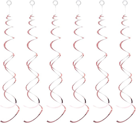 30 Pieces Rose Gold Foil Hanging Swirls for Hollywood Party Decorations Wedding Graduation Birthday Baby Shower Decorations