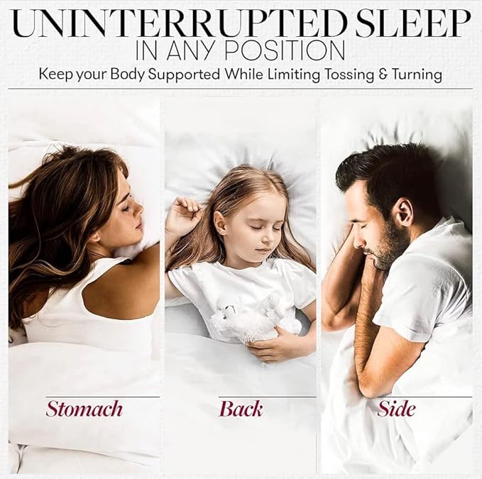 Beckham Hotel Collection Bed Pillows Standard/Queen Size Set of 2 - Original Down Alternative Pillow for Sleeping - Bedding for Back, Stomach or Side Sleepers