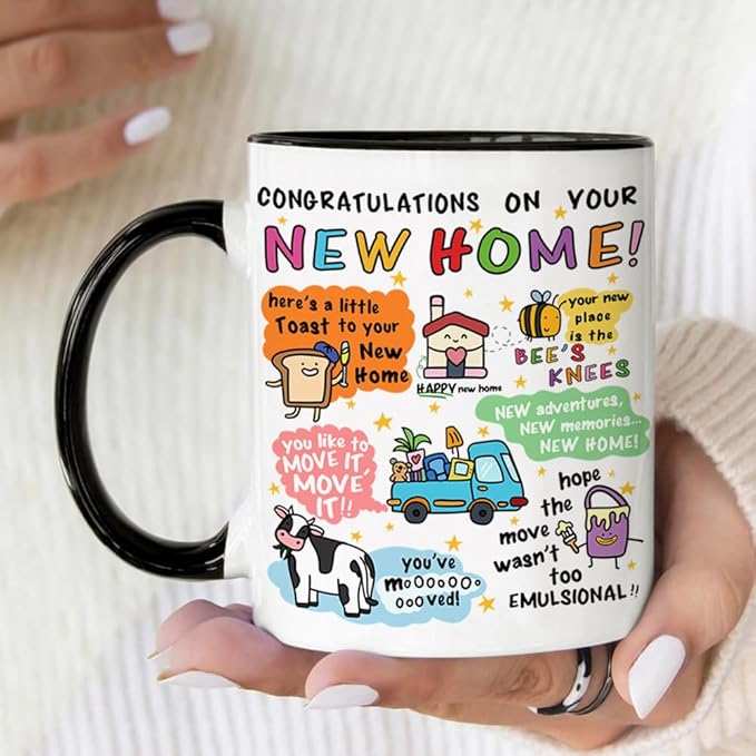 House Warming Gifts New Home, New Home Gift Ideas, Funny Mug, Congratulations On Your New Apartment Gift, Housewarming Gifts, First Apartment Essentials, Cute Ceramic Mugs 11Oz