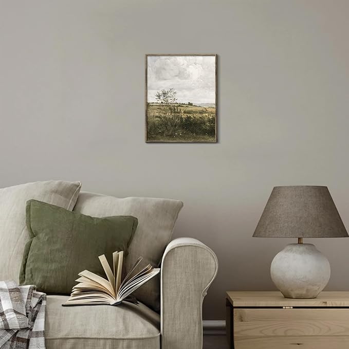 RETRART Vintage Farmhouse Canvas Wall Art - Wildflower Field Landscape Painting, Wall Art Spring Art for Living Room Bedroom Kitchen - 11" x 14" - UNFRAMED