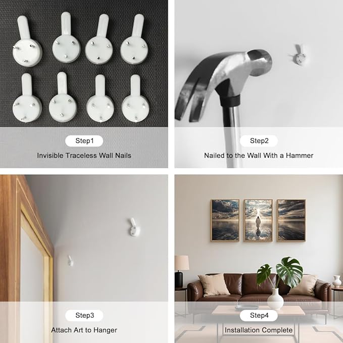 HPNIUB Jesus Canvas Wall Art Set, Jesus Walking On Water Framed Wall Decor Christian Religious Modern Serenity Prayer Art Prints Artwork for Living Room,Bedroom,Farmhouse,Prayer Room-24 x36 x3