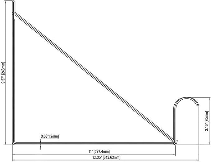 HOME MASTER HARDWARE Heavy Duty Closet Rod Brackets 2 Pack, Wall Mounted Shelf Bracket with Rod Shelving Support, 11 x 9.5 in Shelves Support Brace with Hook Black with Screws