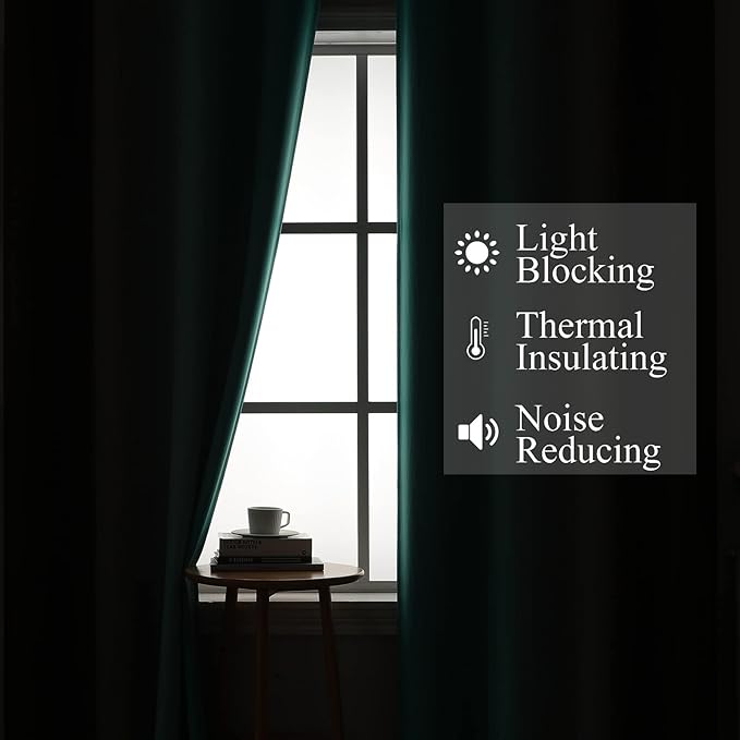 Estelar Textiler Brown and Teal Gradient Blackout Curtains for Bedroom, Ombre Thermal Insulated Noise Reducing Blackout Drapes for Living Room, Full Room Darkening Grommet Curtains, 52Wx84L, 2 Panels