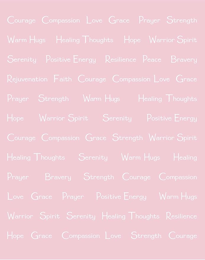 Compassion Blanket - Strength Courage Super Warm Hugs, Get Well Gift Blanket Plush Healing Thoughts Positive Energy Love & Hope, Cancer Support Gift for Women 50 x 65 (Pink, One Size)