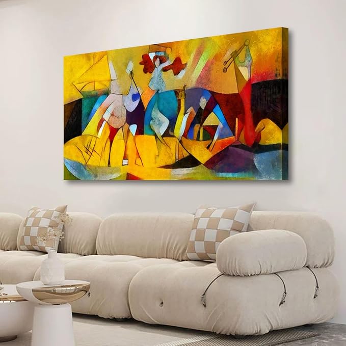 Color Block Line Abstract Wall Art Bedroom Wall Decor Living Room,Canvas Wall Art Office Farmhouse Paintings Artwork Modern Imagination Brown Red Yellow Wall Art Prints Pictures 20 * 40inch