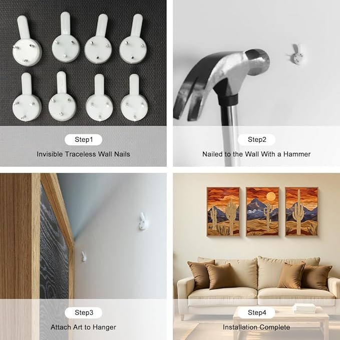 HPNIUB Mountains Desert Framed Canvas Wall Art Set, Abstract Sun Art Prints, Modern Cactus Paintings Artwork, Mid Century Southwestern Landscape Wall Decor for Living Room, Bedroom, Office-16 x24 x3