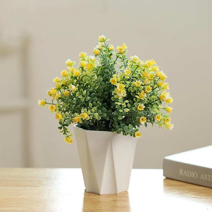 8.85 Inch 3 Pack Small Fake Plants Artificial Potted Plants Faux Plants Indoor for Home Bathroom Kitchen Office Shelf Desk Plants Decor