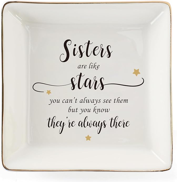 HOME SMILE Ceramic Ring Dish Jewelry Tray for Mom Sister Friends