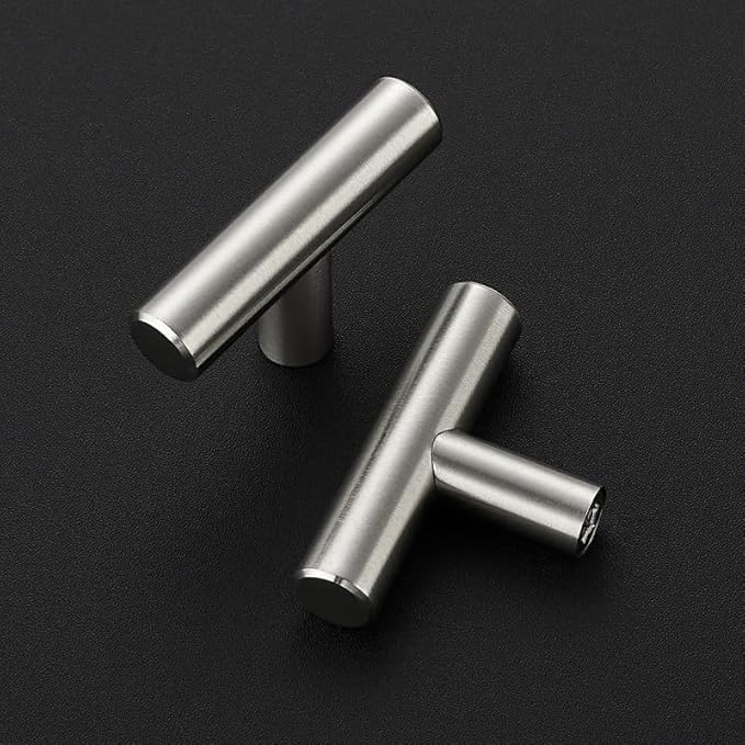 40 Pack Brushed Nickel Cabinet Knobs - Kitchen Cabinet Knobs Silver Cabinet Pulls for Kitchen Cabinet Drawer Stainless Steel Dresser Knobs for Cabinet Hardware 2in Length Single Hole T Bar