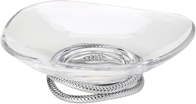 nambe Braid Centerpiece Bowl | Fruit Display Bowl | Decorative Bowl for Table Décor or Kitchen Counter | Chrome Plate and Glass | Modern Centerpiece | 11-Inch