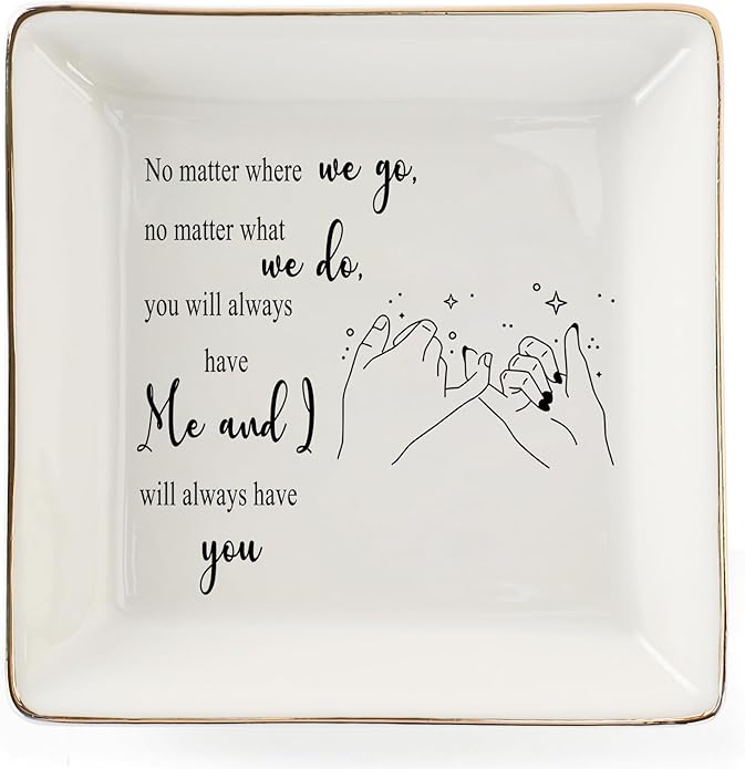 HOME SMILE Ceramic Ring Dish Jewelry Tray for Mom Sister Friends