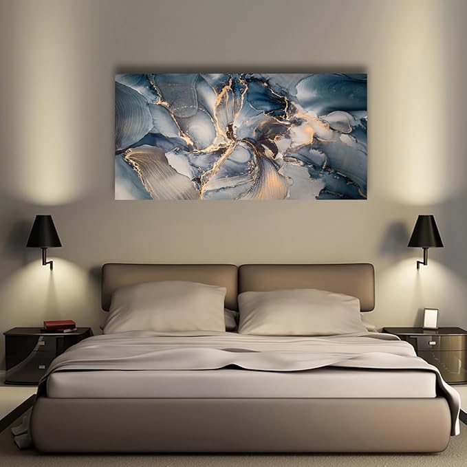 Color block Abstract Marble Grain Pictures Canvas Wall Art for Living room Bedroom Wall Decor,Smart Line Wall Art Print Paitnings for home Decor,Morden Artwork Full of Imagination Line Drawing Canvas