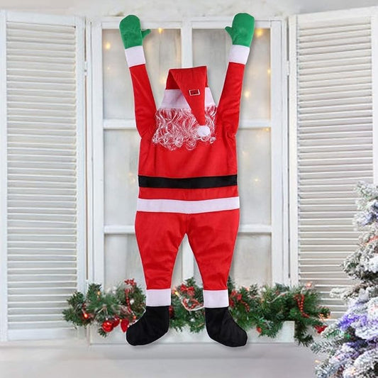 3.5 Ft Hanging Christmas Santa Claus Decorations,Christmas Ornaments Decoration from The Gutter Roof Outdoor Yard Decor Home Wall Car Indoor (3.5 ft(108 cm)) Red