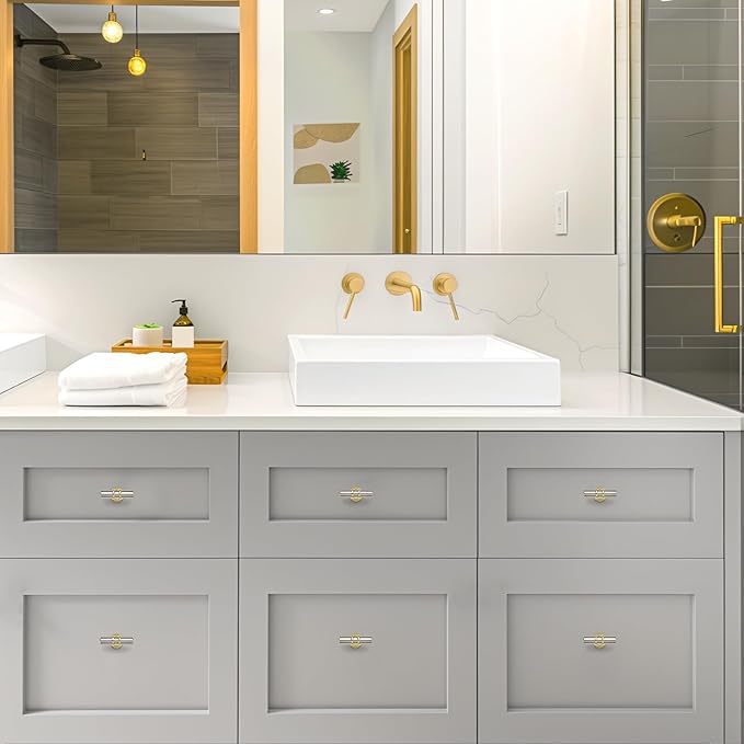 30 Pack Brushed Nickel Cabinet Knobs - Gold Kitchen Cabinet Knobs Cabinet Pulls for Kitchen Cabinet Drawer Stainless Steel Dresser Knobs for Cabinet Hardware 2in Length Single Hole