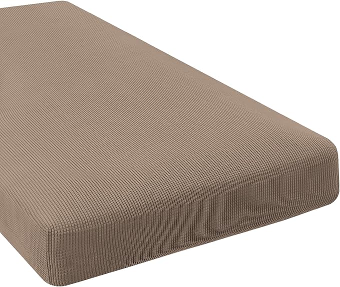 H.VERSAILTEX Super Stretch Individual Chaise Cover Sectional Couch Covers for L Shaped Sofa Both Left/Right Featuring Thick Jacquard Textured Twill Fabric (1 Piece Chaise Cover, Macchiato)