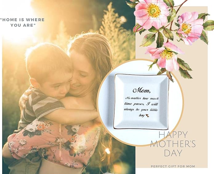 HOME SMILE Ceramic Ring Dish Jewelry Tray for Mom Sister Friends